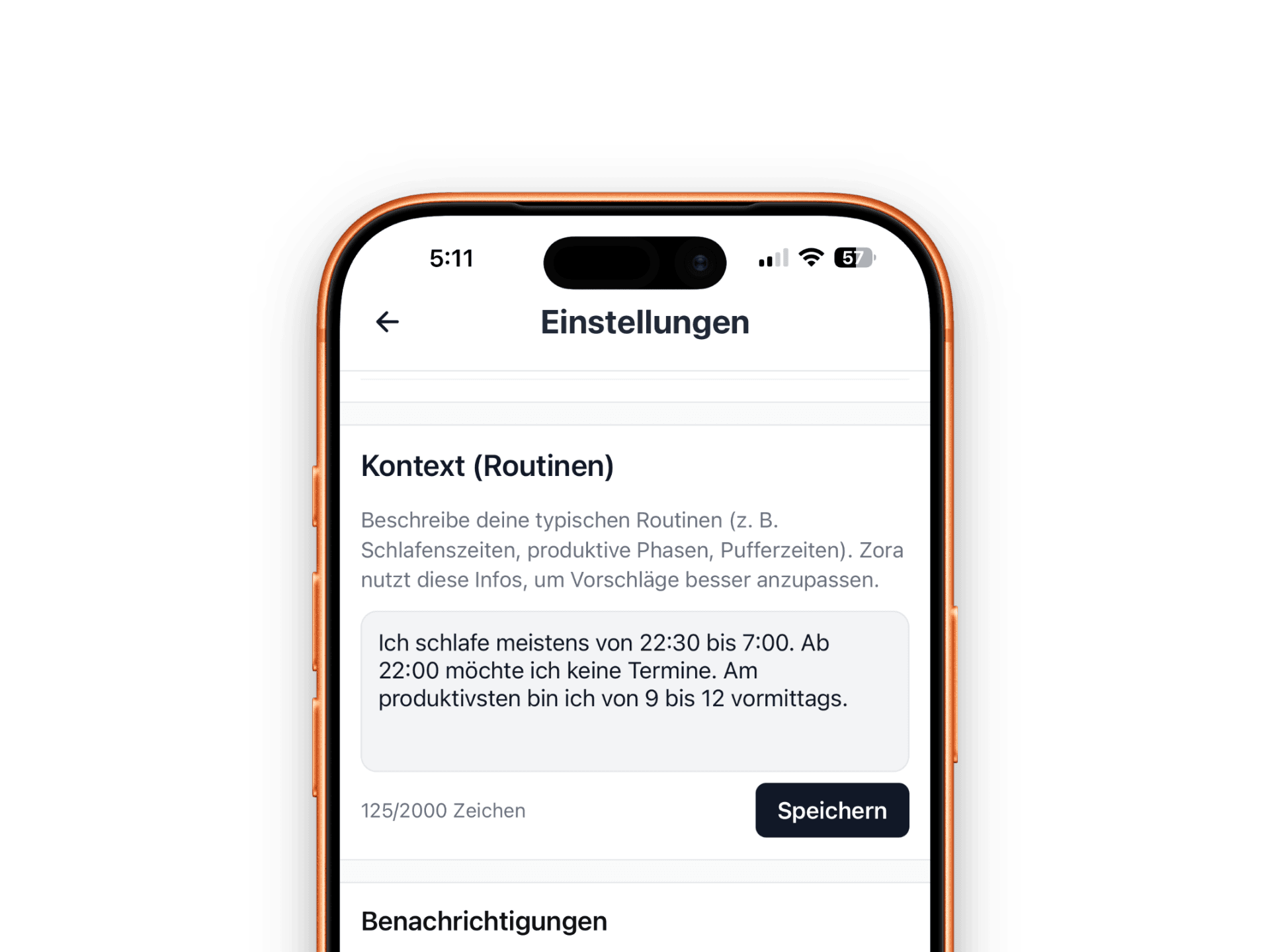Zora Einstellungen – Kontext und Routinen